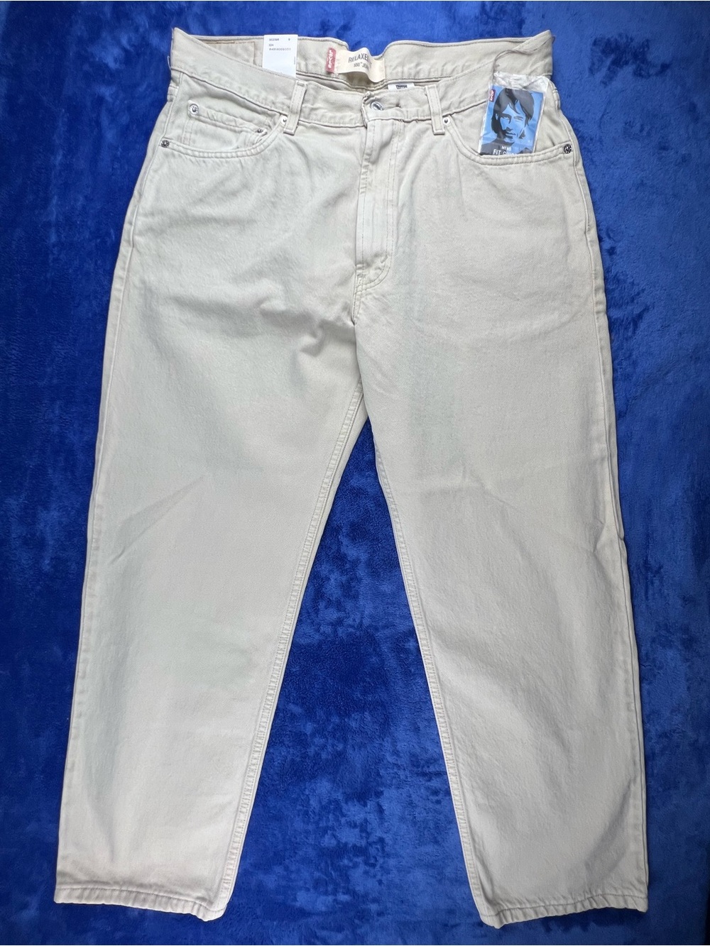 Vintage Levis 550 Relaxed Fit Denim Jeans Y2K Mens Size 36x30 Beige NWT